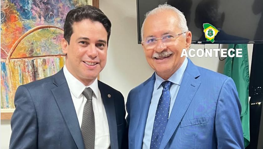 Deputado Federal Júnior Mano recebe o prefeito de Horizonte, Nezinho Farias, em Brasília