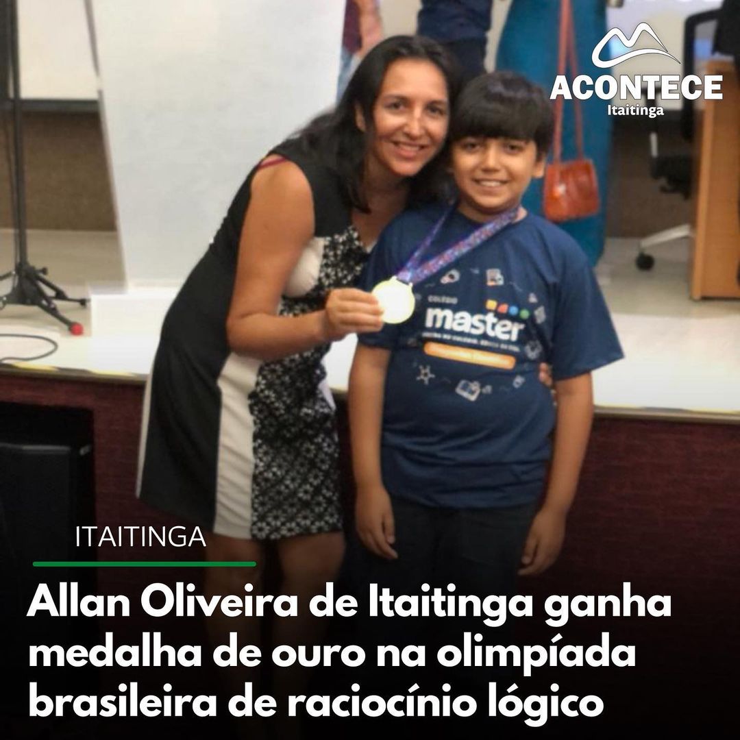 Allan Oliveira de Itaitinga ganha medalha de ouro na Olimpíada Brasileira de raciocínio lógico