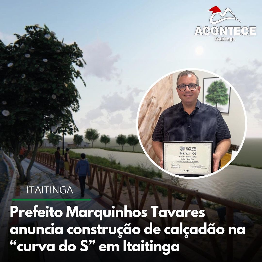 Prefeito Marquinhos Tavares anuncia construção de calçadão na "curva do S" em Itaitinga.